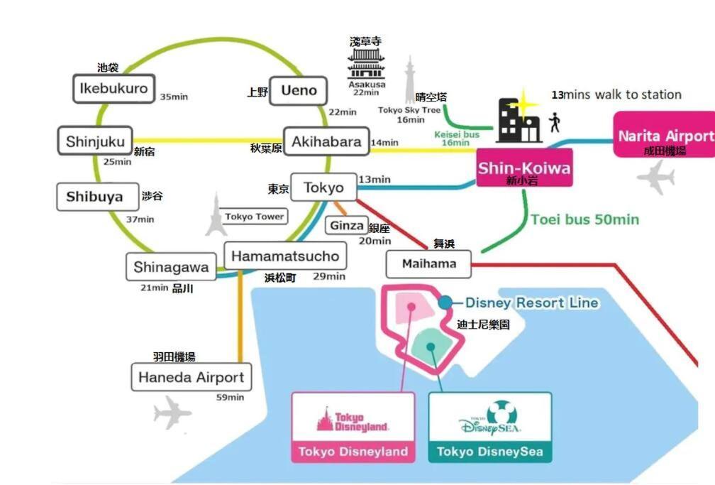 Shinkoiwa House At Jr Line.Easy To Airport&Disney. 東京都 外观 照片
